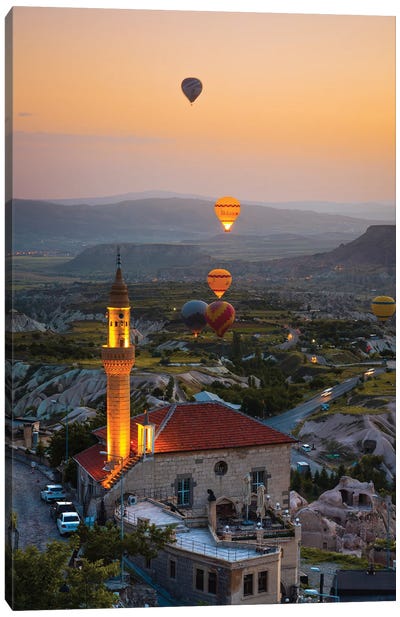 First Light Over Cappadocia, Turkey Canvas Art Print - Hot Air Balloon Art