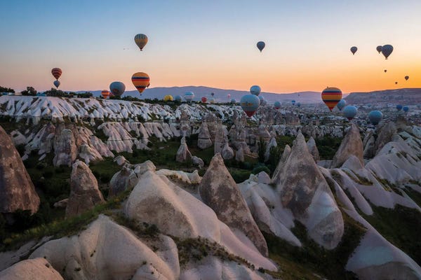 Hot Air Balloons: Balloons At Sunrise, Cappadocia, Turkey III by Matteo Colombo