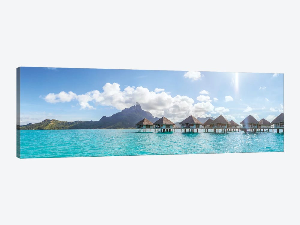 Panoramic Of Bungalows In Bora Bora by Matteo Colombo 1-piece Canvas Art