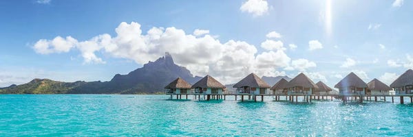 Matteo Colombo: Panoramic Of Bungalows In Bora Bora by Matteo Colombo
