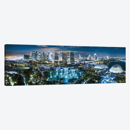 Singapore Skyline Panorama Canvas Print #TEO1533} by Matteo Colombo Art Print