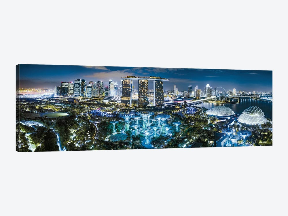 Singapore Skyline Panorama by Matteo Colombo 1-piece Canvas Print