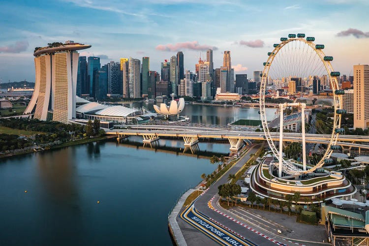 Singapore Skyline At Sunrise