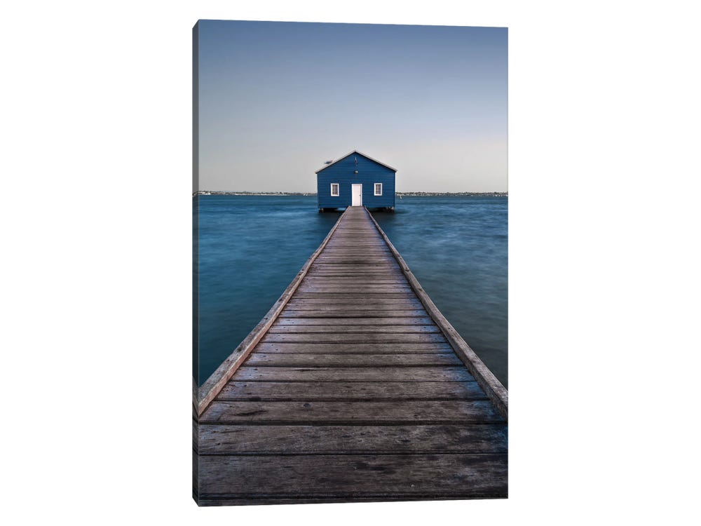 The Blue Boat House Perth Australia - Canvas Print Wall Art by Matteo Colombo ( scenic & landscapes > Nautical > Docks & Piers art) - 12x8 in