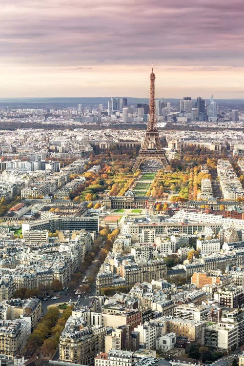 Paris And Eiffel Tower At Sunset, France I