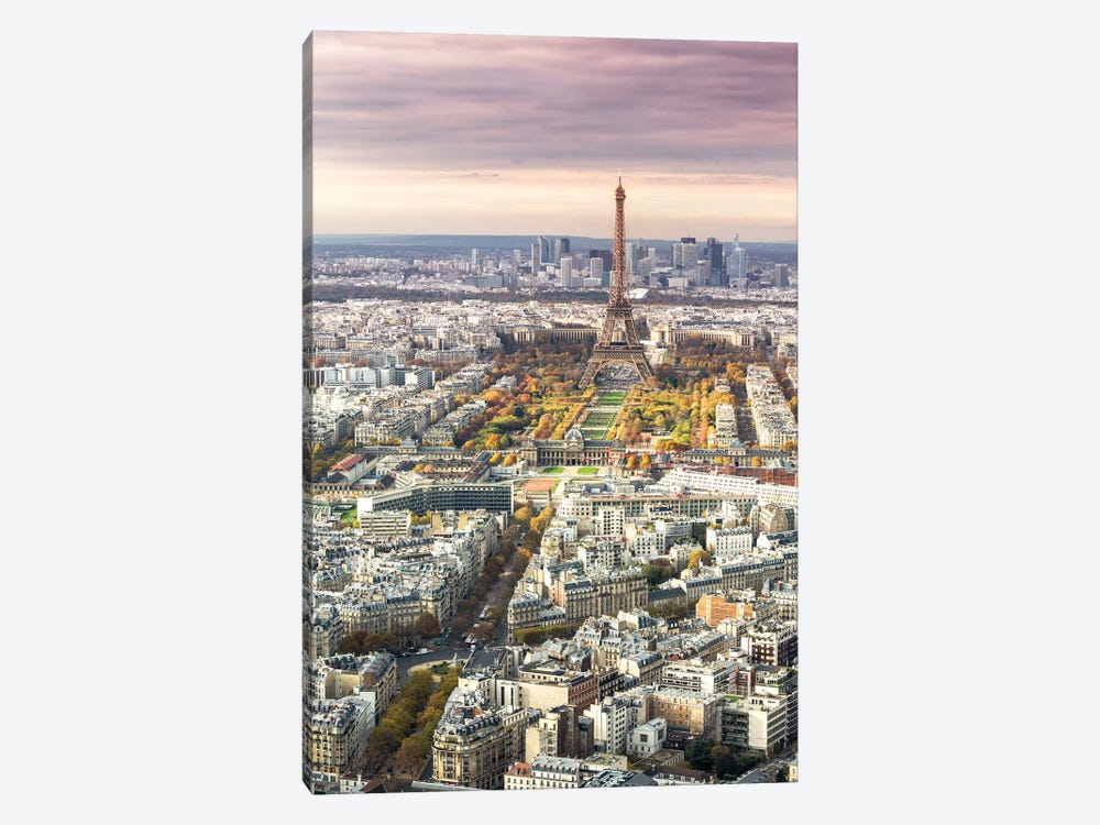 Paris And Eiffel Tower At Sunset, France I by Matteo Colombo 1-piece Canvas Art Print