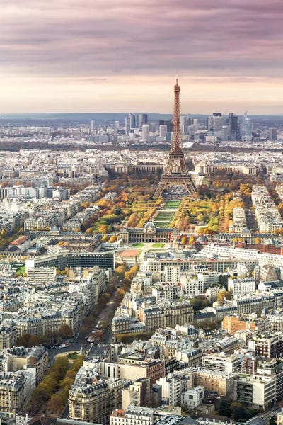 Paris And Eiffel Tower At Sunset, France I