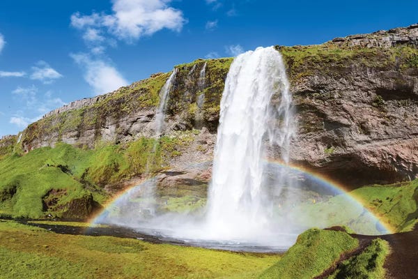 Iceland: Rainbow At Seljalandsfoss Waterfall, Iceland by Matteo Colombo