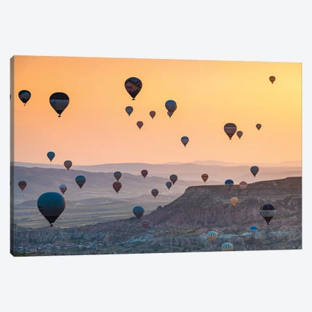 Hot Air Balloons, Cappadocia, Turkey Canvas Print #TEO1589} by Matteo Colombo Canvas Artwork
