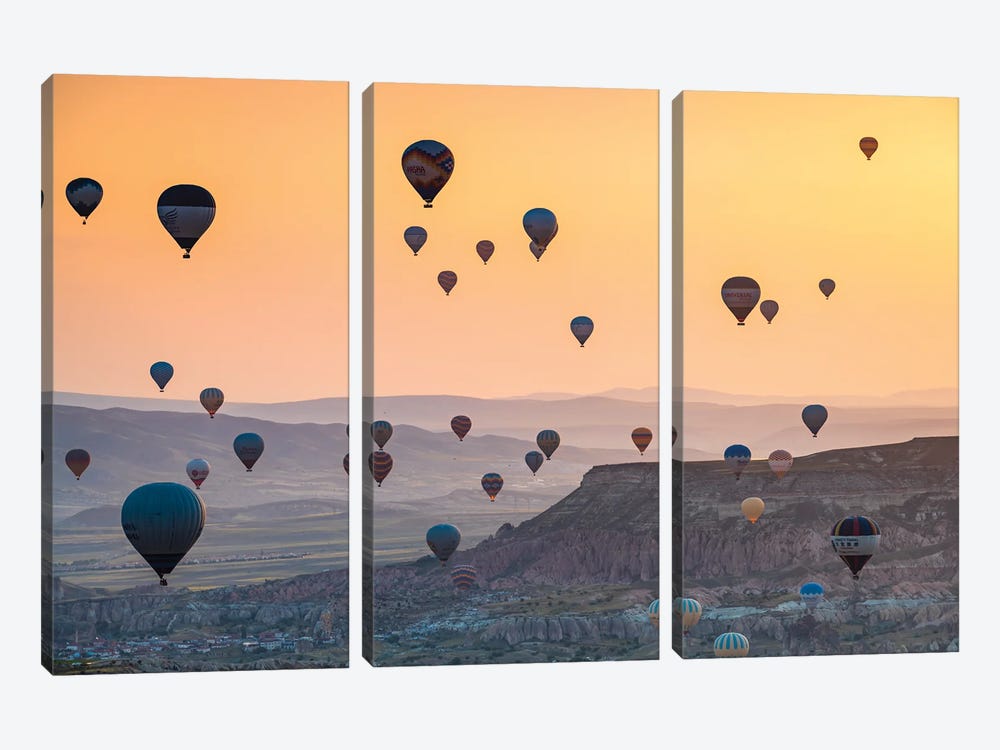 Hot Air Balloons, Cappadocia, Turkey by Matteo Colombo 3-piece Canvas Wall Art