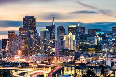 San Francisco Skyline At Night Art Print By Matteo Colombo | ICanvas