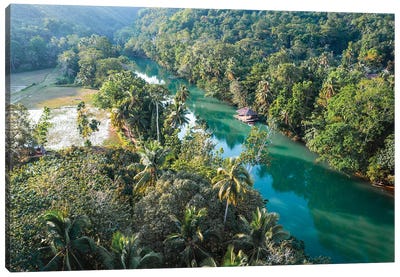 River In The Forest, Bohol, Philippines Canvas Art Print