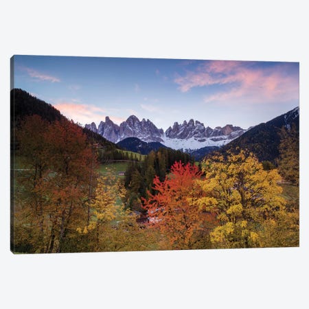 Autumn Landscape II, Odle/Geisler Group, Dolomites, Val di Funes, South Tyrol Province, Italy Canvas Print #TEO15} by Matteo Colombo Canvas Wall Art