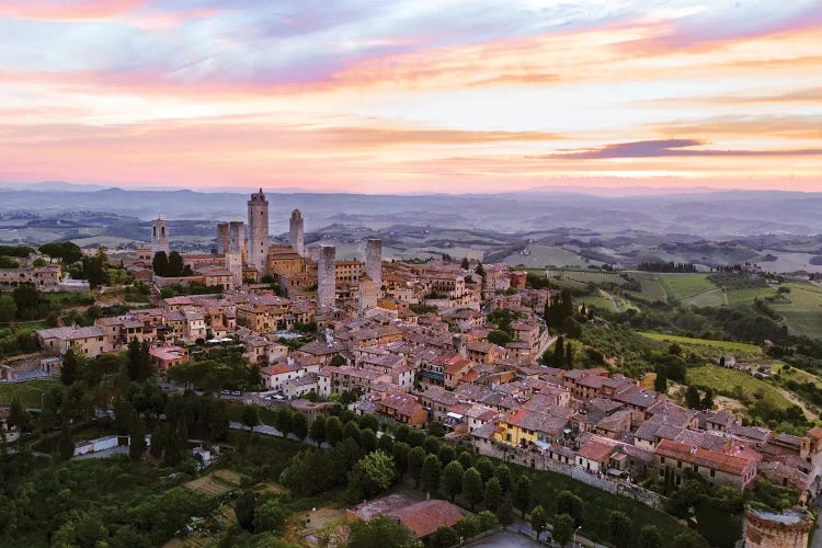 San Gimignano Aerial, Tuscany, Italy