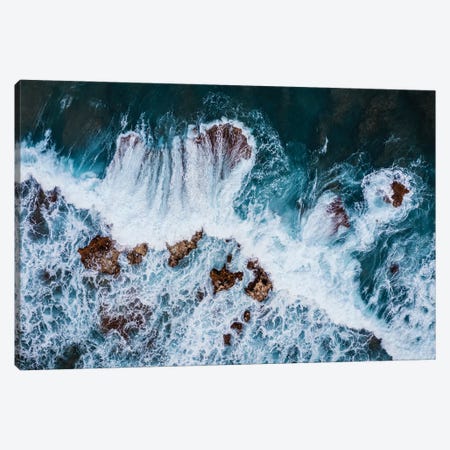 Ocean Waves Top Down View, Hawaii Canvas Print #TEO1616} by Matteo Colombo Art Print