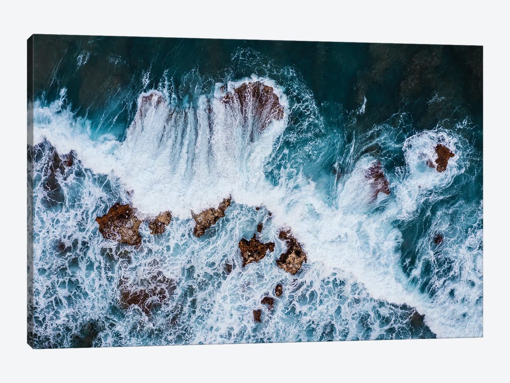 Ocean Waves Top Down View, Hawaii by Matteo Colombo 1-piece Canvas Artwork