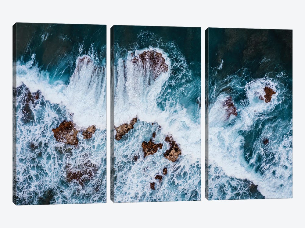Ocean Waves Top Down View, Hawaii by Matteo Colombo 3-piece Canvas Artwork