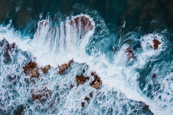 Hawaii: Ocean Waves Top Down View, Hawaii by Matteo Colombo