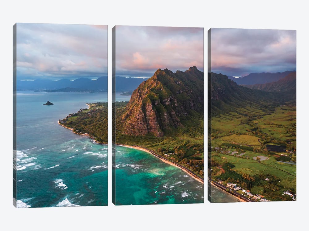 Sunrise Over Jurassic Valley, Oahu, Hawaii by Matteo Colombo 3-piece Canvas Art