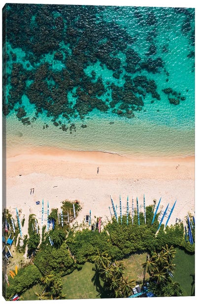 Beach And Ocean, Hawaii II Canvas Art Print - Aerial Photography
