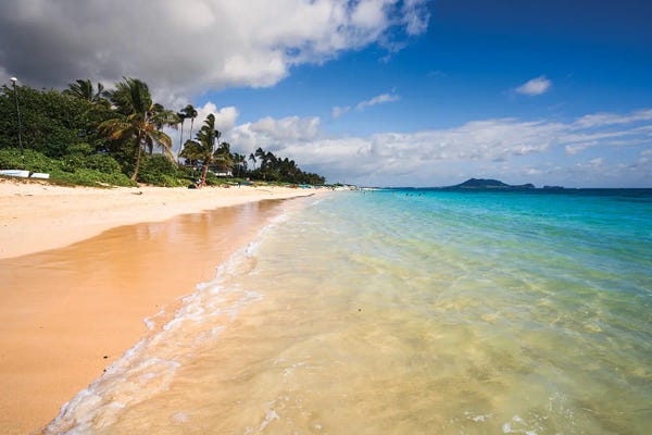 Beach And Turquoise Sea, Oahu, Hawaii