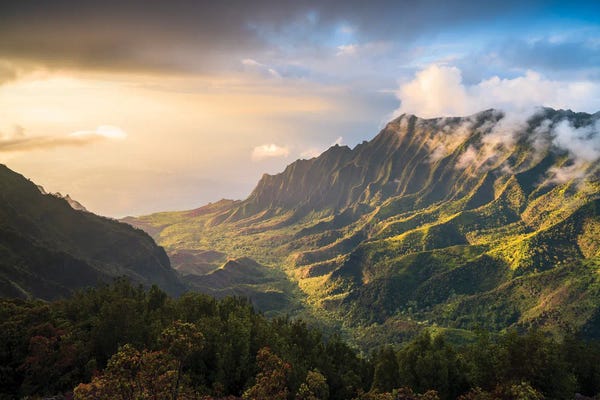 Hawaii: Sunset Over Kalalau Valley, Kauai Island, Hawaii I by Matteo Colombo