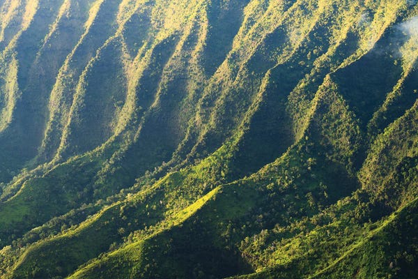 Kauai: Mountain Ridges, Nature Abstract, Kauai, Hawaii by Matteo Colombo
