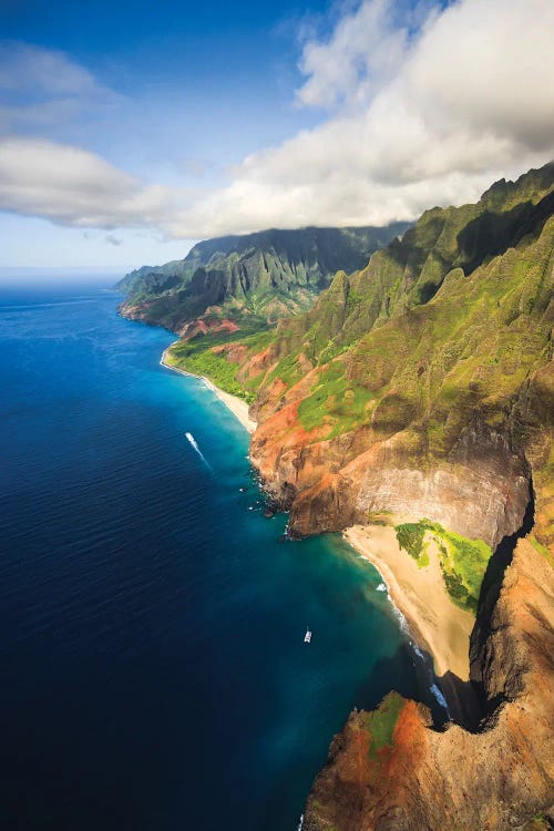 Na Pali Coastline And Kalalau Beach, Kauai, Hawaii