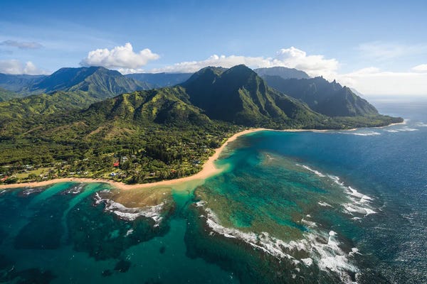 Hawaii: Tunnels Beach And Napali Coast, Kauai Island, Hawaii by Matteo Colombo