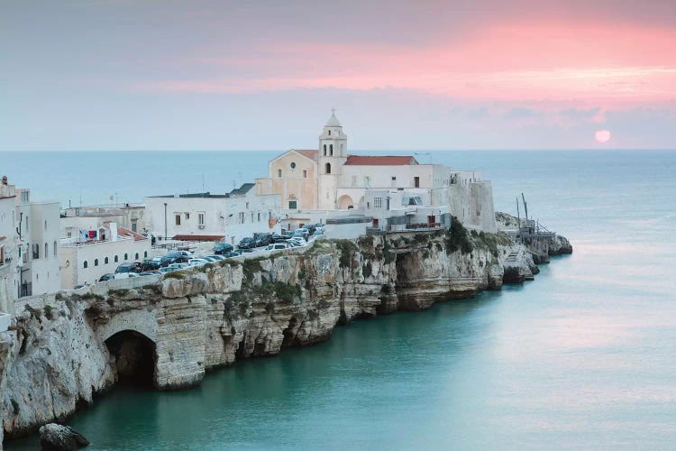 Sunrise Over Vieste Old Town, Apulia, Italy