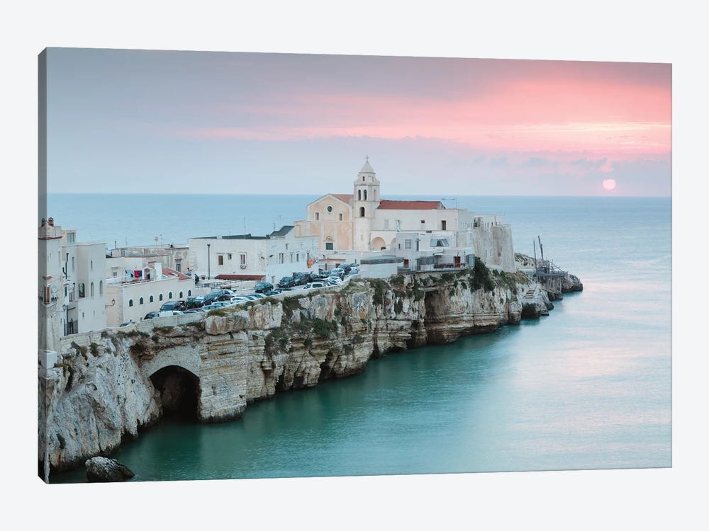 Sunrise Over Vieste Old Town, Apulia, Italy by Matteo Colombo 1-piece Canvas Wall Art