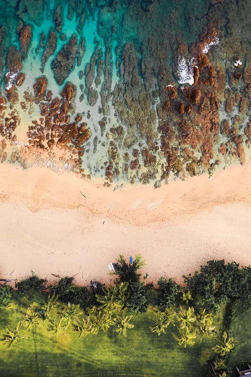 Beach Aerial And Reef, Kauai Island, Hawaii I