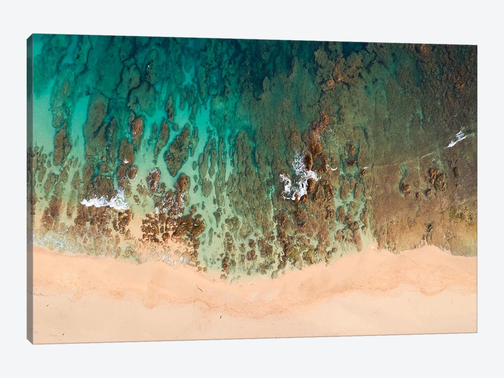 Beach Aerial And Reef, Kauai Island, Hawaii II by Matteo Colombo 1-piece Canvas Print