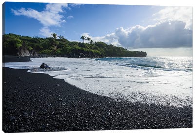 Black Sand Beach, Maui Island, Hawaii Canvas Art Print - Maui Art