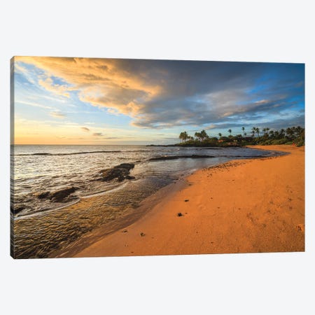 Sunset At Kukio Beach, Big Island, Hawaii Canvas Print #TEO1676} by Matteo Colombo Canvas Print