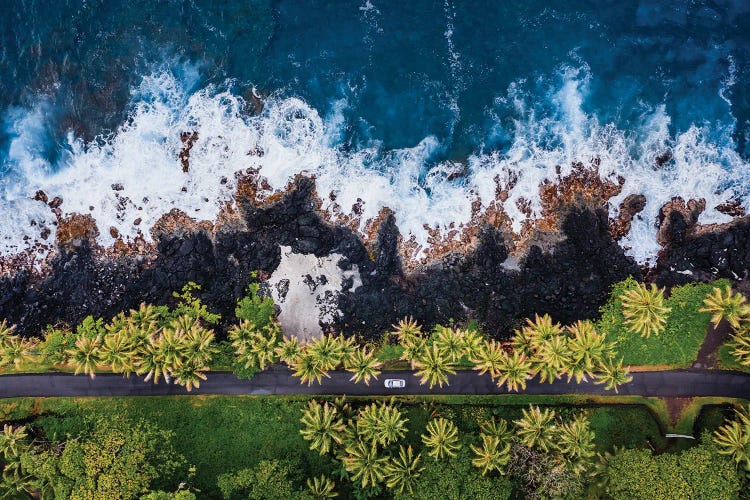 Road Along The Volcanic Coast, Big Island, Hawaii