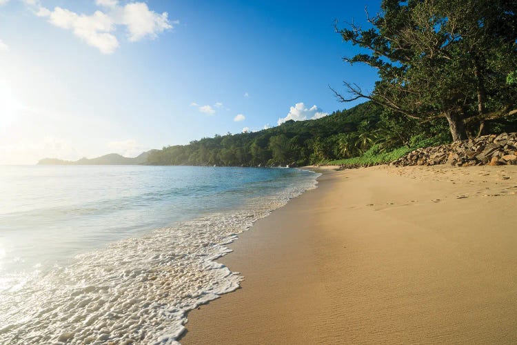 Sunset At The Tropical Beach, Seychelles