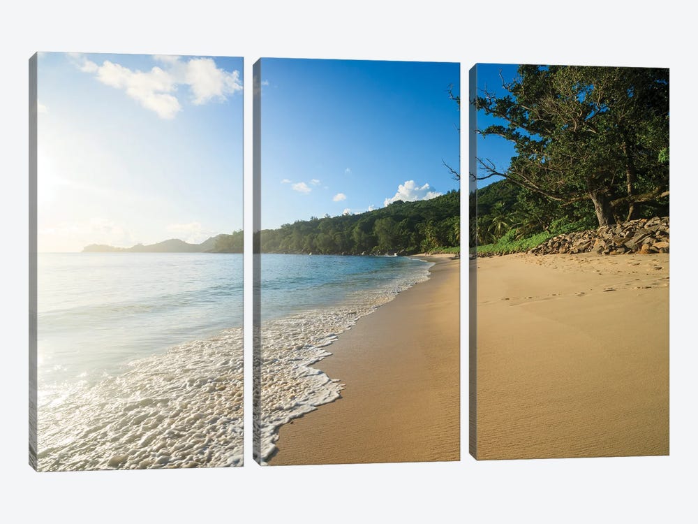 Sunset At The Tropical Beach, Seychelles by Matteo Colombo 3-piece Canvas Art