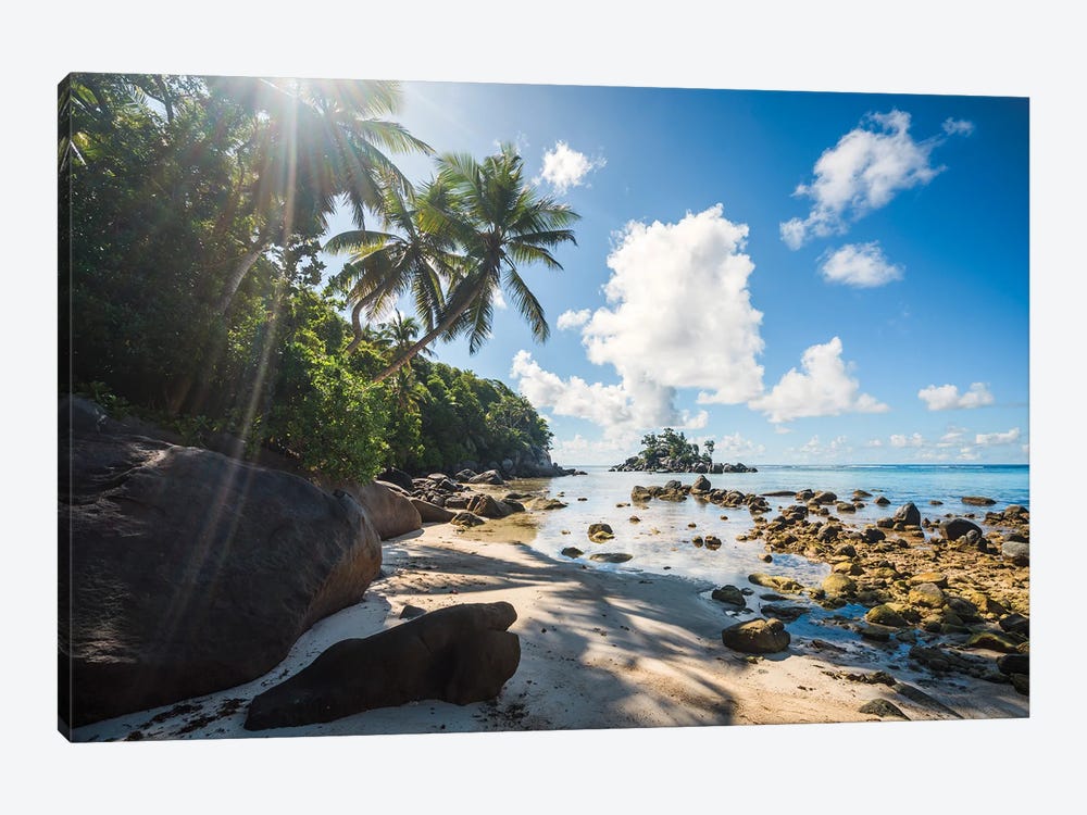 Beach With Palm Trees, Seychelles I by Matteo Colombo 1-piece Canvas Print