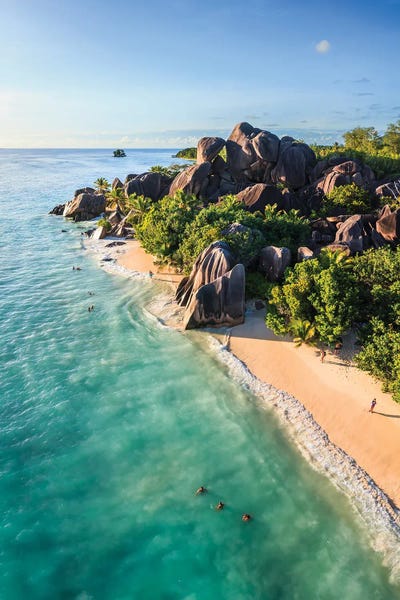 Aerial Beaches: Anse Source D'Argent Beach Aerial, Seychelles III by Matteo Colombo