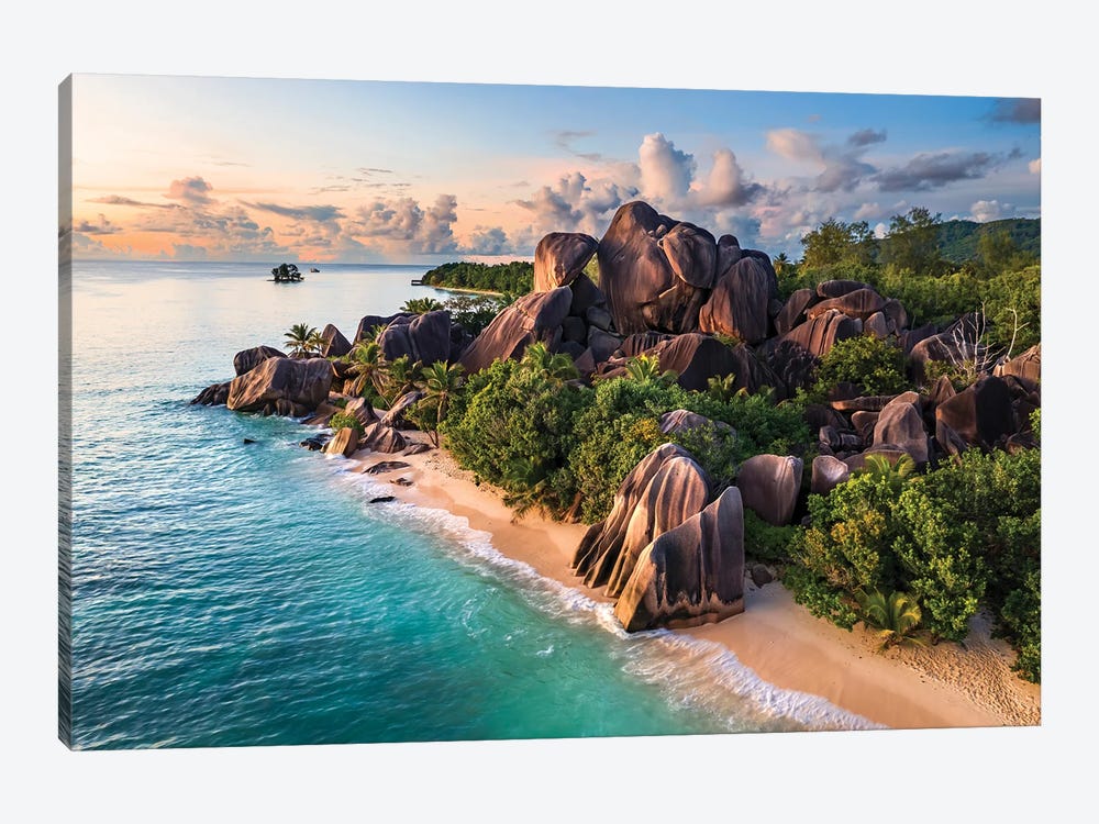 Dreamy Sunset Over La Digue Island, Seychelles by Matteo Colombo 1-piece Canvas Wall Art