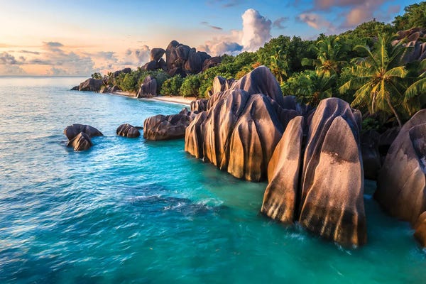 La Digue: Sunset On The Tropical Island, La Digue, Seychelles I by Matteo Colombo