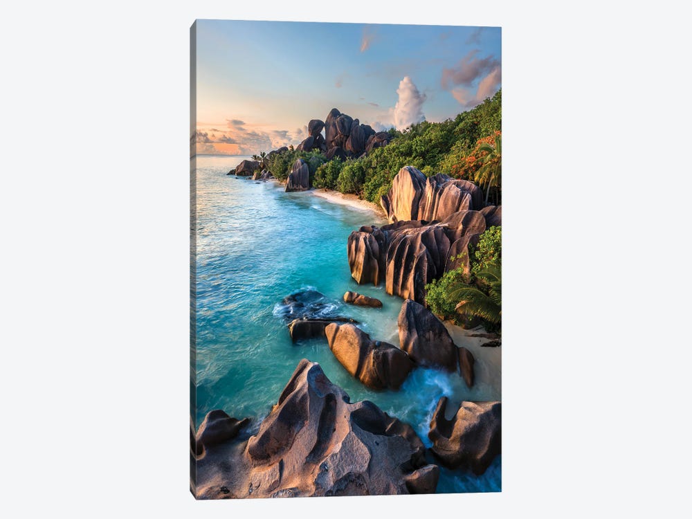 Sunset On The Tropical Island, La Digue, Seychelles II by Matteo Colombo 1-piece Canvas Wall Art