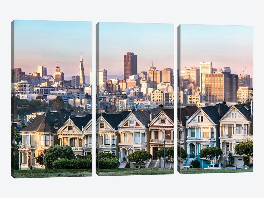 The Painted Ladies, San Francisco by Matteo Colombo 3-piece Canvas Art Print