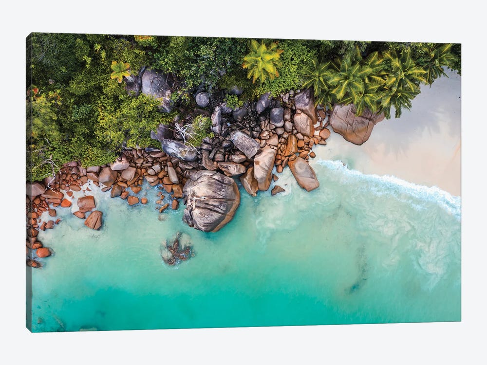 Beach Aerial, Anse Lazio, Praslin, Seychelles by Matteo Colombo 1-piece Art Print