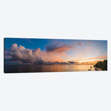 Panoramic Sunset Over The Ocean, Seychelles Canvas Print #TEO1730} by Matteo Colombo Canvas Art Print