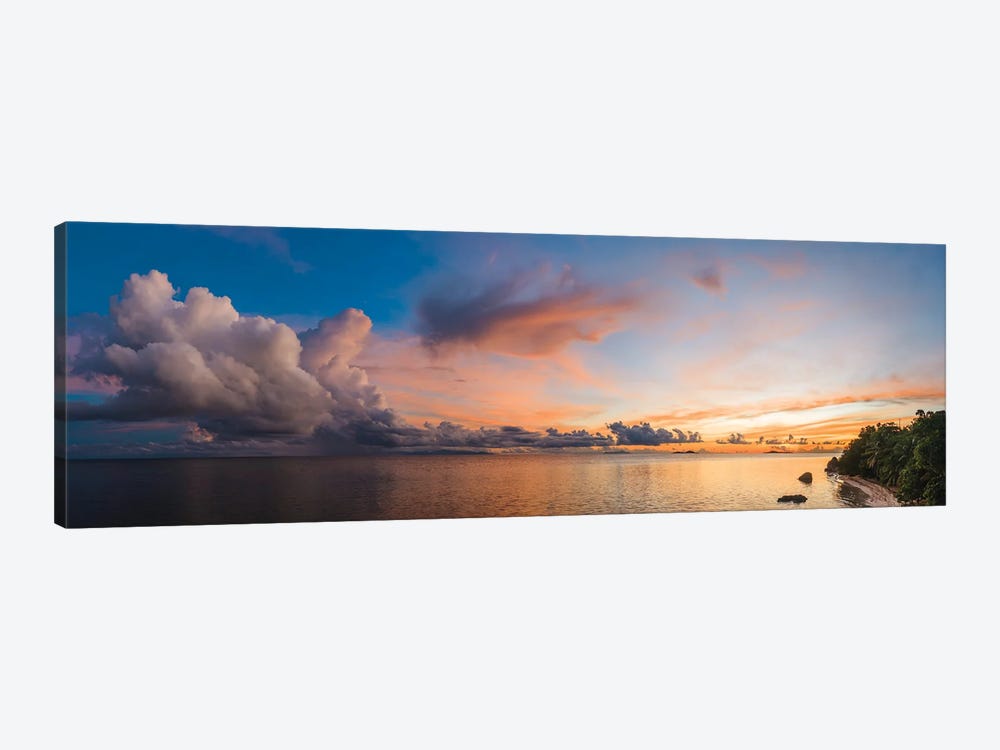 Panoramic Sunset Over The Ocean, Seychelles by Matteo Colombo 1-piece Canvas Print