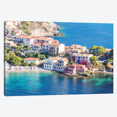 Town Of Assos In The Mediterranean Sea, Greece Canvas Print #TEO173} by Matteo Colombo Canvas Art