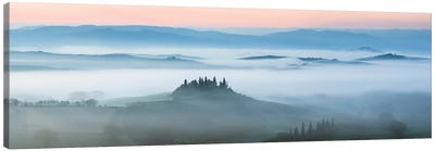 Val d'Orcia In The Mist, Tuscany, Italy Canvas Art Print