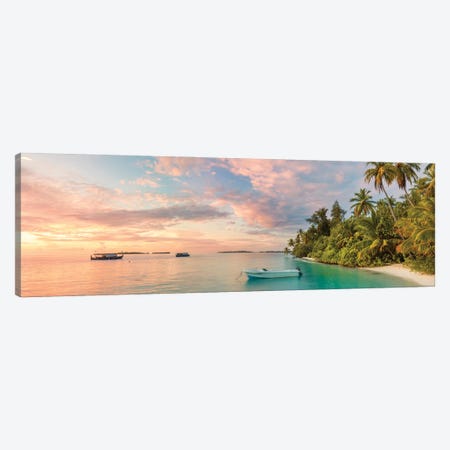 Sunset Over The Tropical Island, Maldives, Indian Ocean Canvas Print #TEO1750} by Matteo Colombo Canvas Art Print
